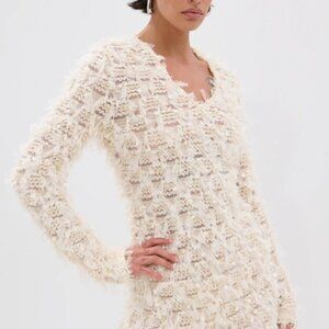 SHAGGY MESH MINI DRESS